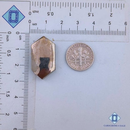 Natural Pyrite Gemstone  Hexagon Cabochons 27*15*5mm from Peru  available for sale