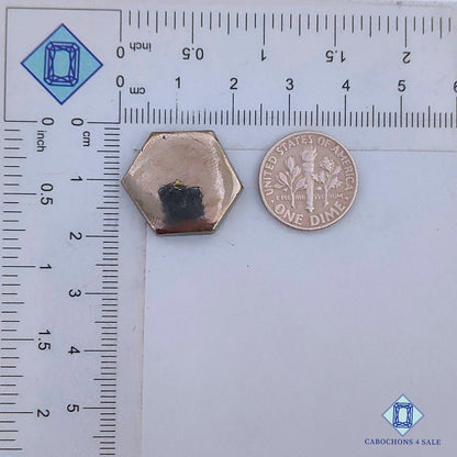 Natural Pyrite Gemstone  Hexagon Cabochons 21*18*4mm from Peru  available for sale