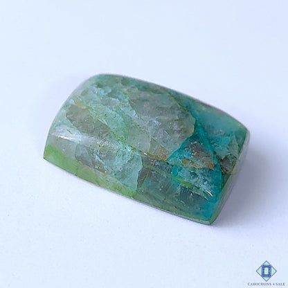 Cabochons4sale rectangular Quantum Quattro cabochon gemstone with blue and green natural patterns