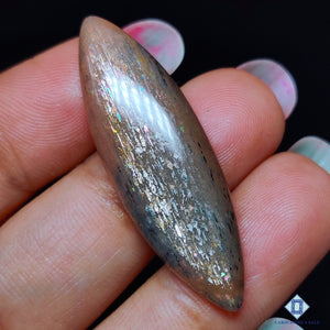 Rainbow Lattice Sunstone Marquise Cabochons 38*12*5mm