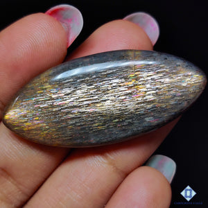 Rainbow Lattice Sunstone Marquise Cabochons 43*19*7mm