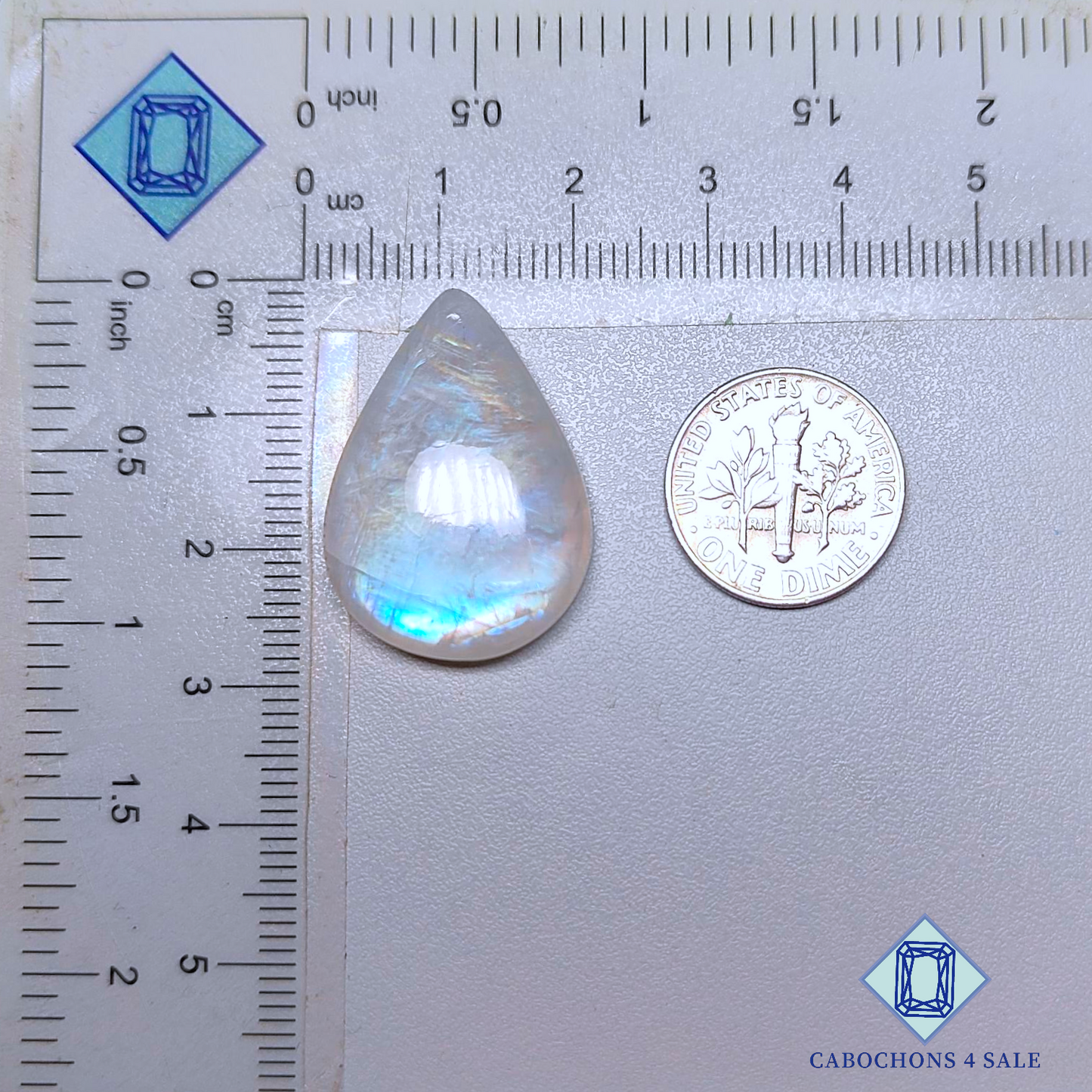 Rainbow Moonstone Pear Cabochons