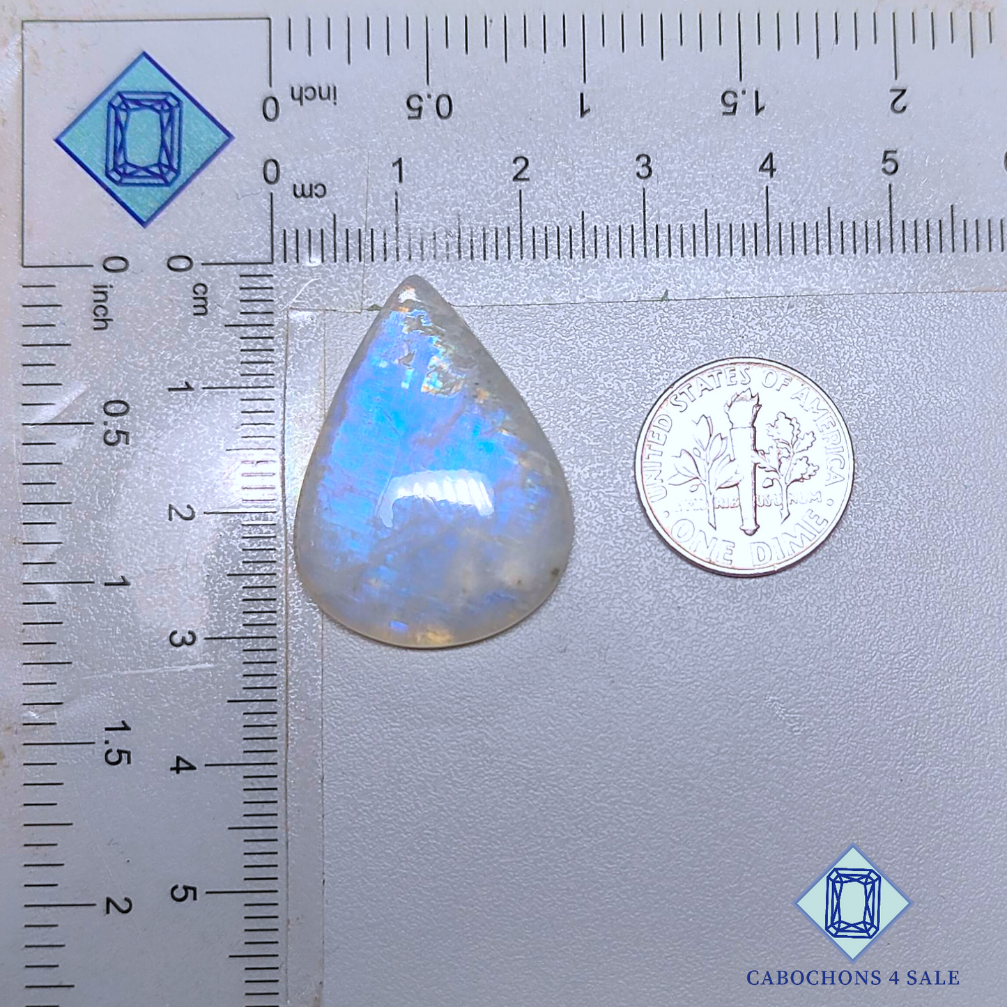 Rainbow Moonstone Pear Cabochons