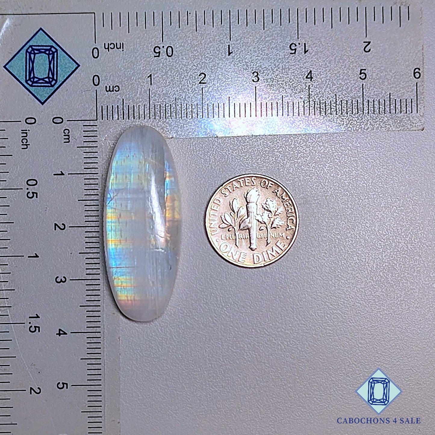 Natural Rainbow Moonstone Gemstone Oval Cabochons 36*14*7mm from Sri Lanka  available for sale