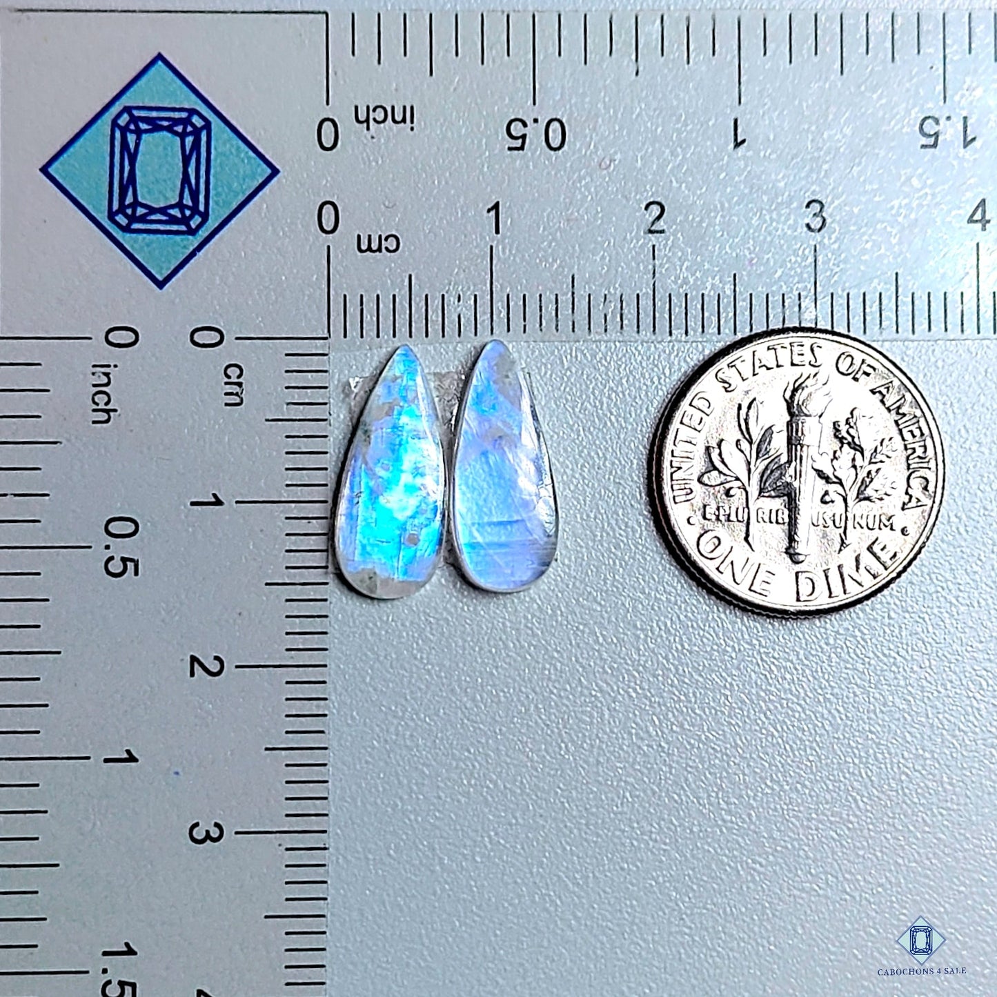 Rainbow Moonstone Pear Pairs