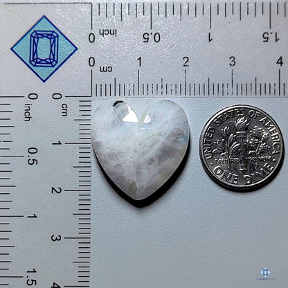 Rainbow Moonstone  Heart Carvings