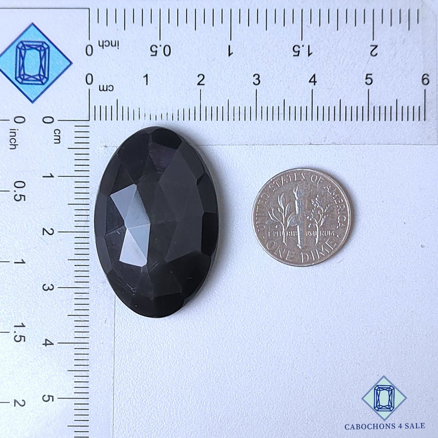 Natural Rainbow Obsidian Gemstone  Oval Rose Cut 34*22*9mm from Mexico available for sale