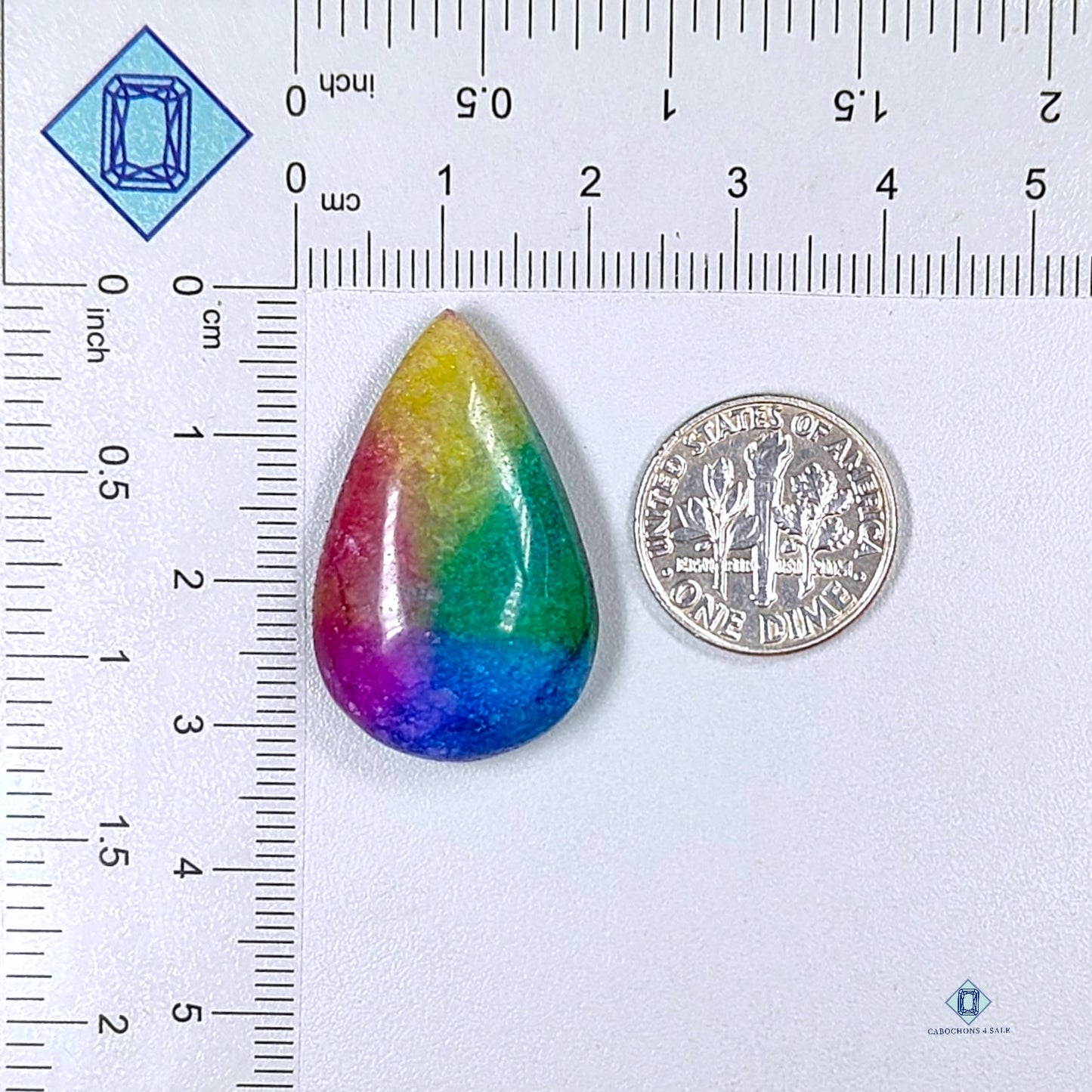 Rainbow Solar Quartz Pear Cabochons(Manmade)