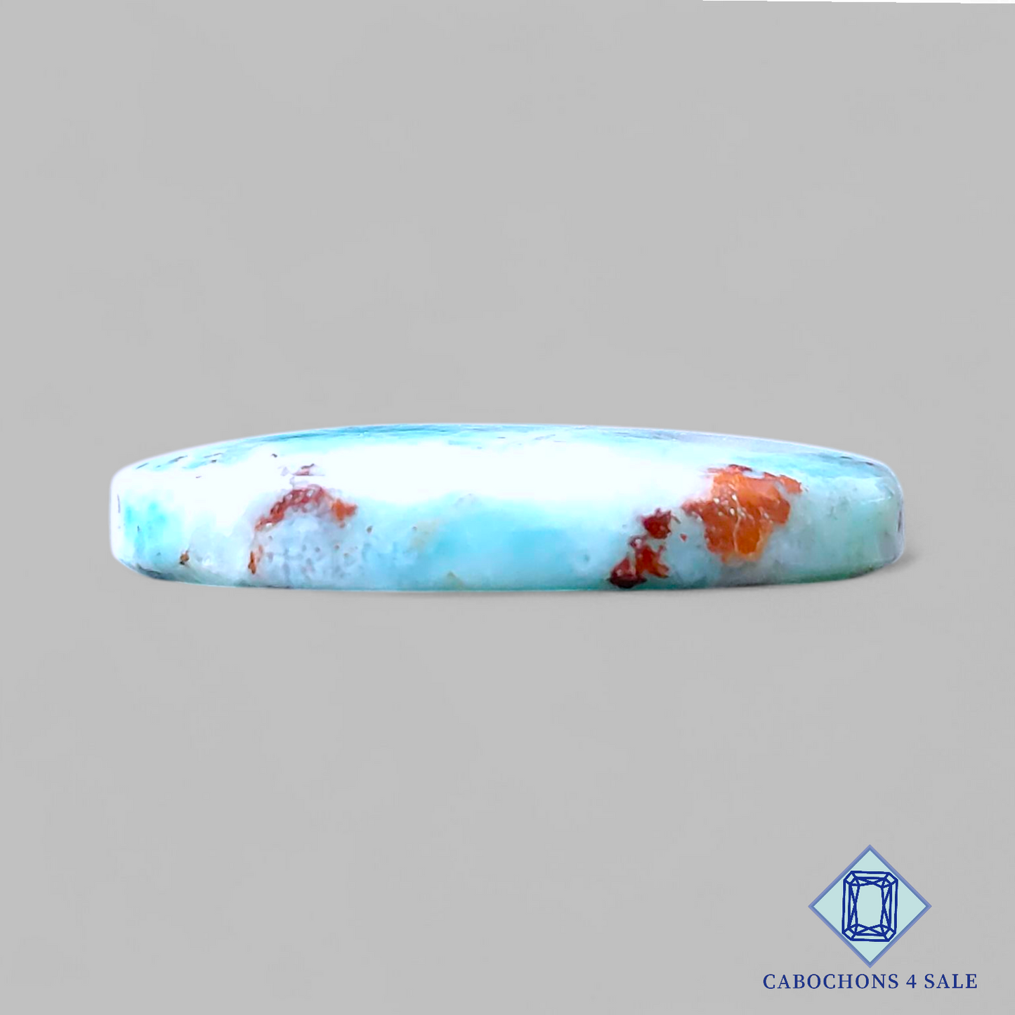 Cabujones ovalados de larimar rojo de 31 x 24 x 6 mm