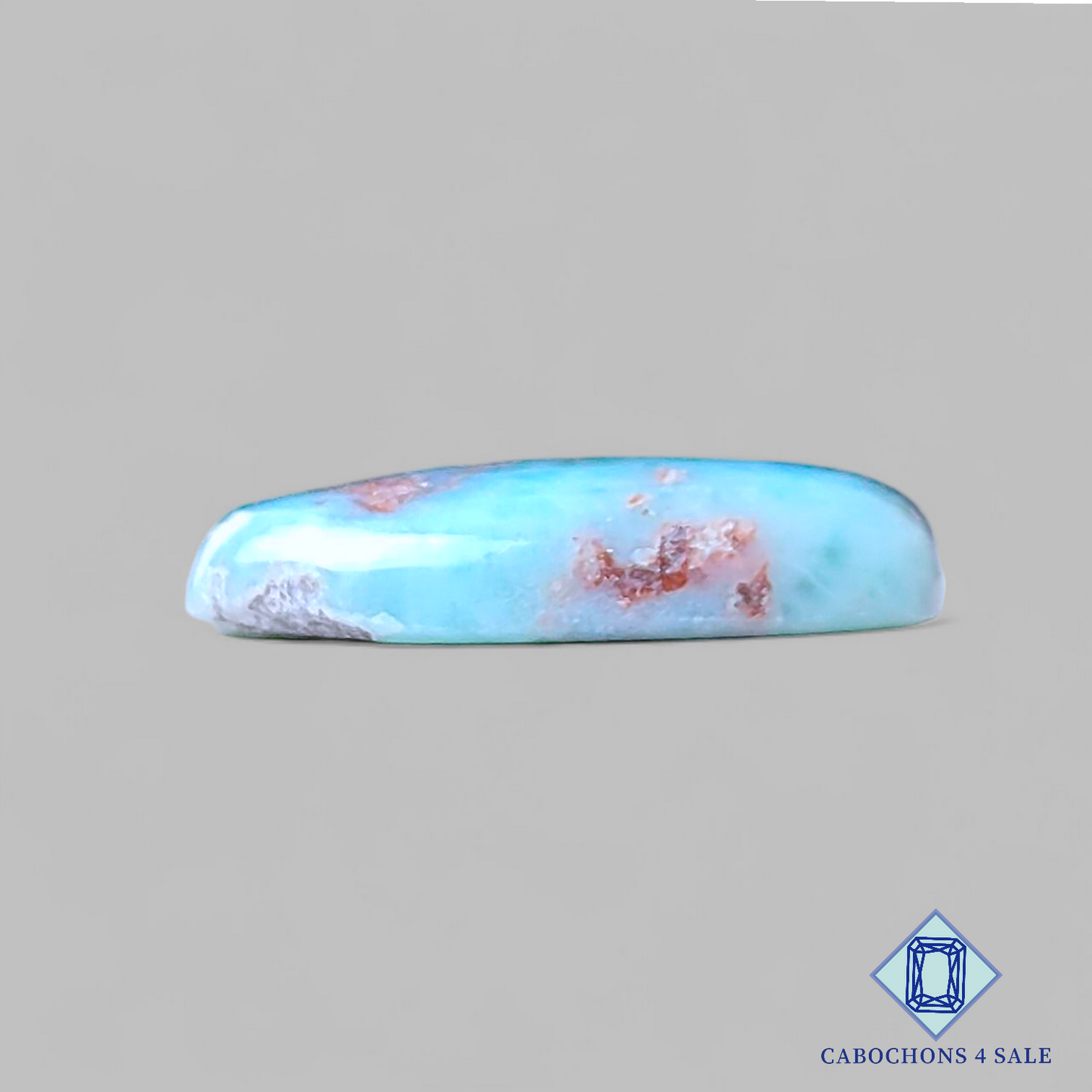 Cabujones ovalados de larimar rojo de 21 x 15 x 4 mm