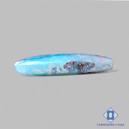 Cabujones ovalados de larimar rojo de 26 x 16 x 5 mm