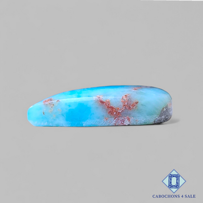 Cabujones de pera de larimar rojo de 25 x 15 x 6 mm