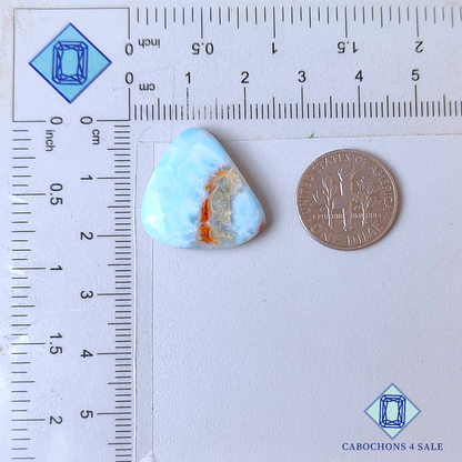 Cabujones de pera de larimar rojo de 21 x 18 x 5 mm