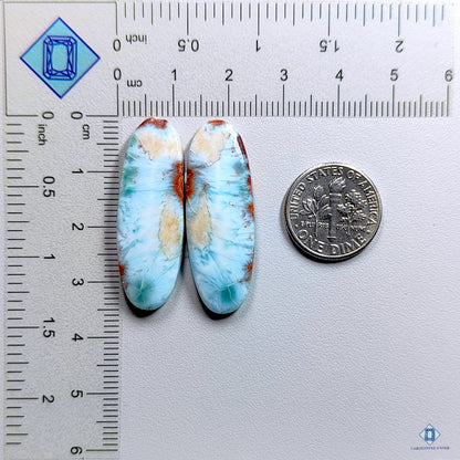 Red Larimar Oval Pairs