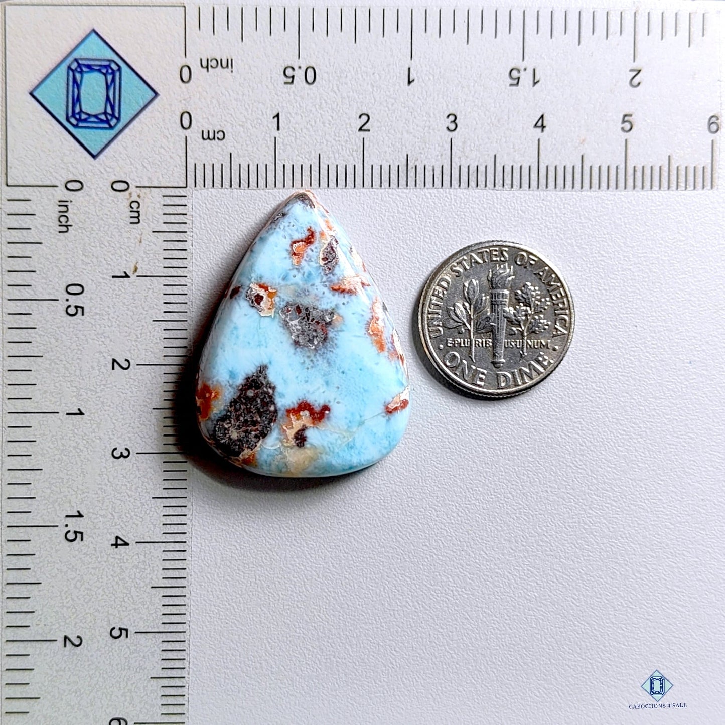 Red Larimar Pear Cabochons