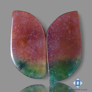 Red Moss Agate Fancy Pairs