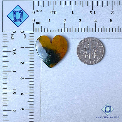 Natural Red Moss Agate Gemstone  Heart Carvings 21*20*3mm from Brazil available for sale