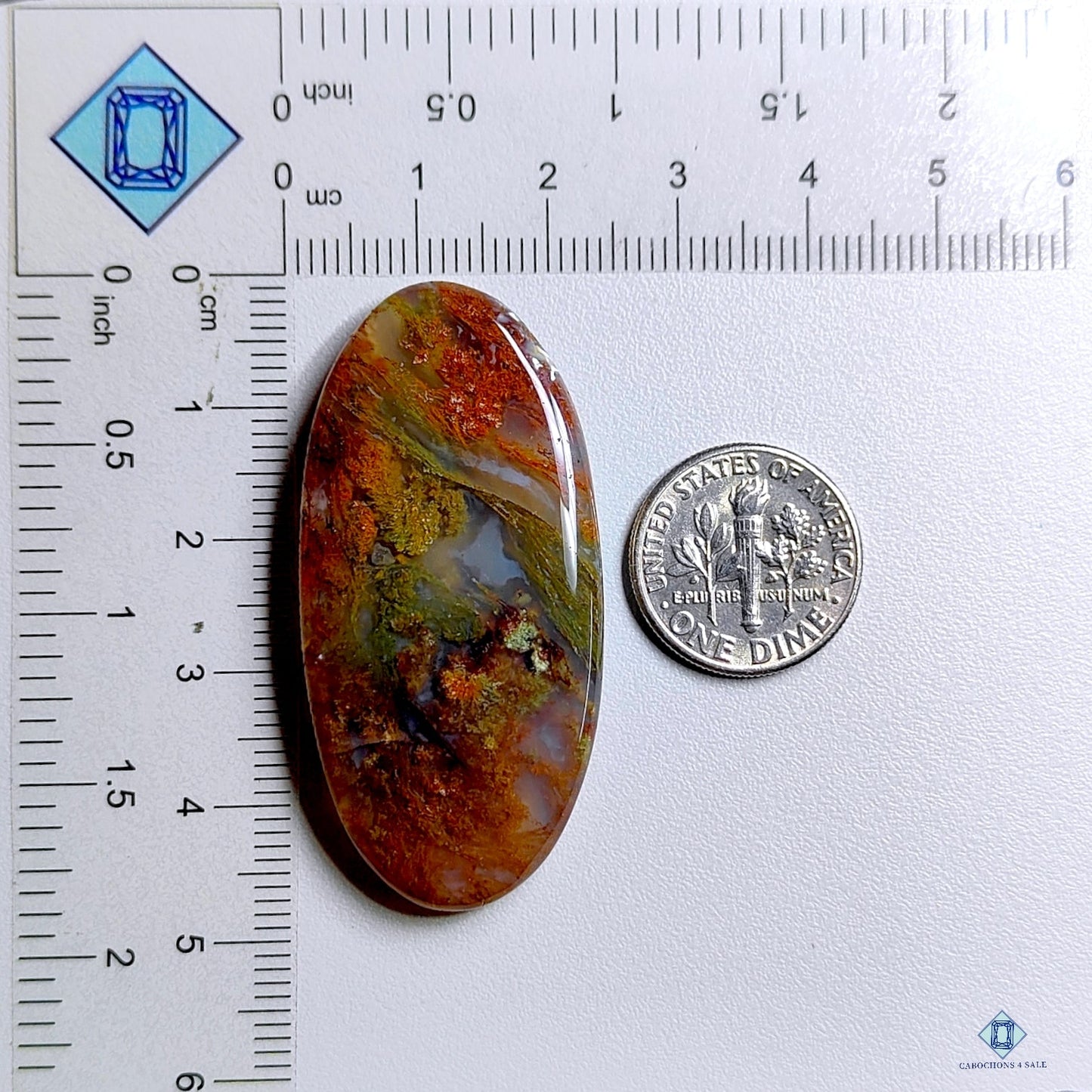 Red Moss Agate Oval Cabochons