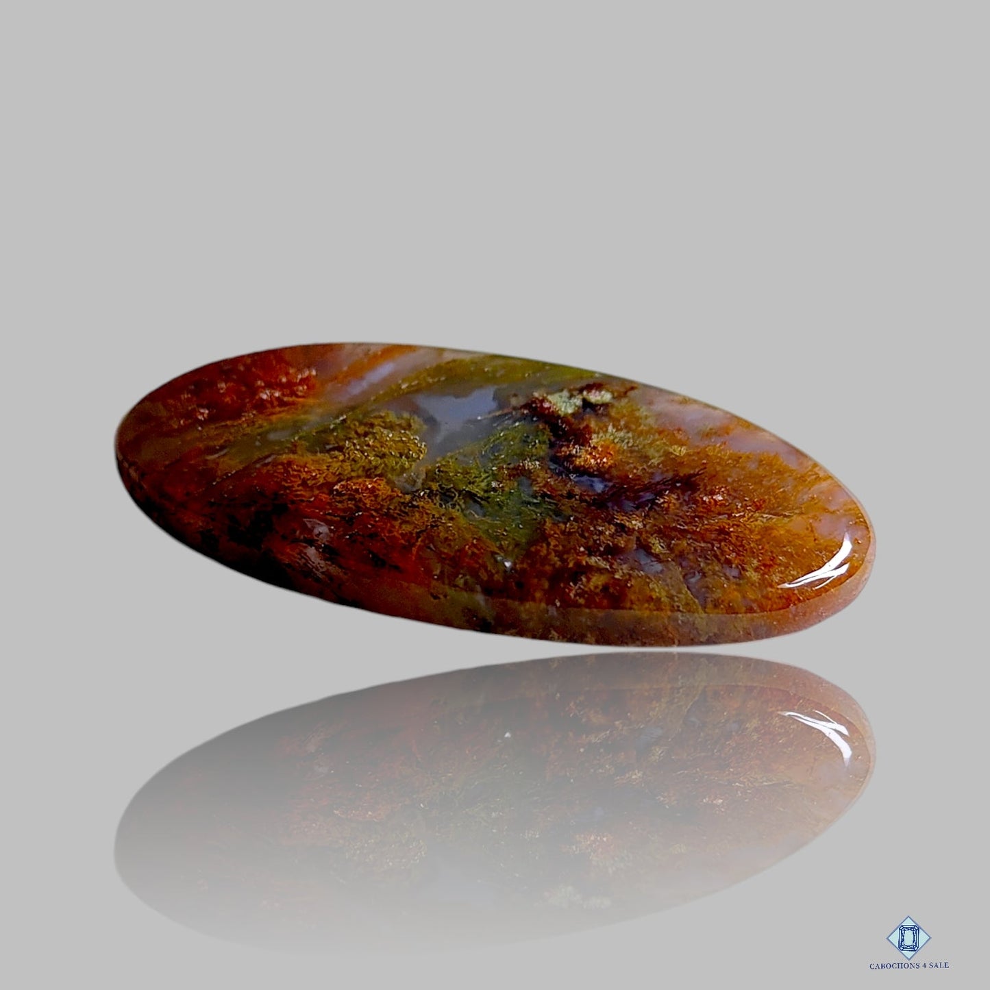 Red Moss Agate Oval Cabochons