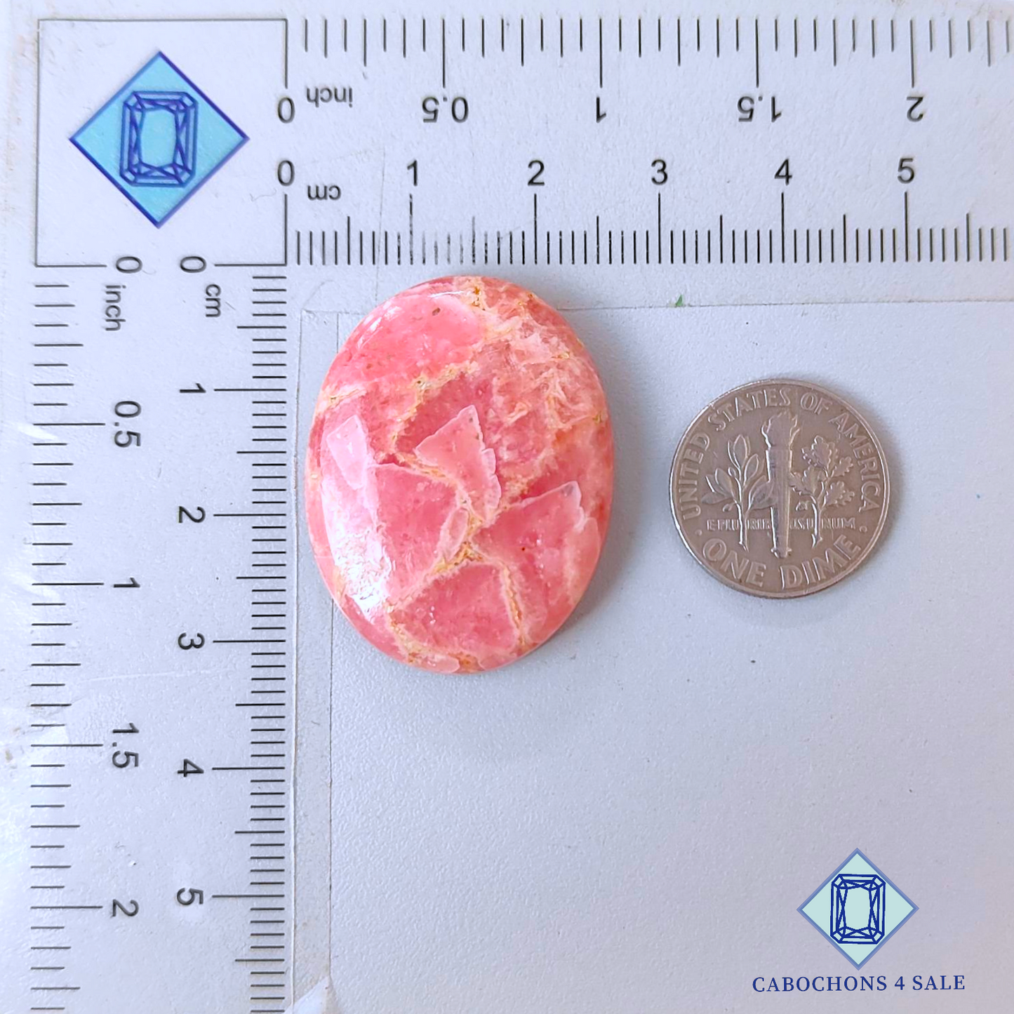 Cabujones ovalados de rodocrosita