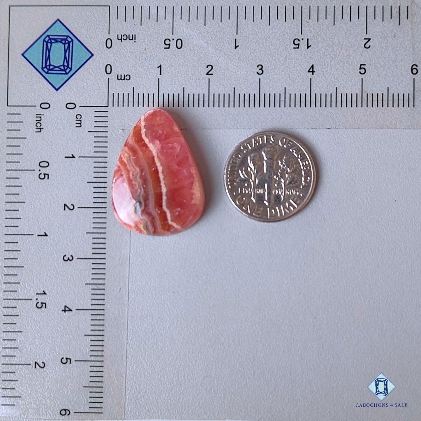 Natural Rhodochrosite Gemstone Pear Cabochons 25*18*6mm from Argentina available for sale