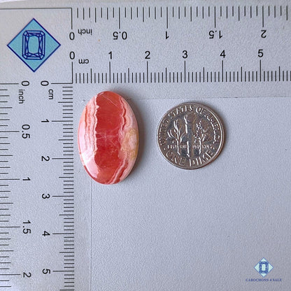 Cabujones ovalados de piedra preciosa de rodocrosita natural de 24 x 16 x 5 mm de Argentina, disponibles para la venta.