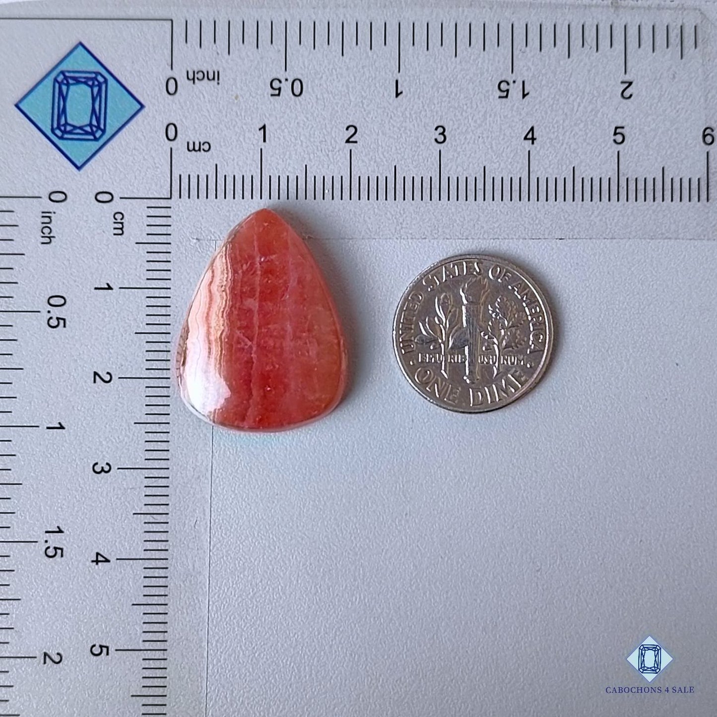 Natural Rhodochrosite Gemstone Pear Cabochons 25*19*6mm from Argentina available for sale