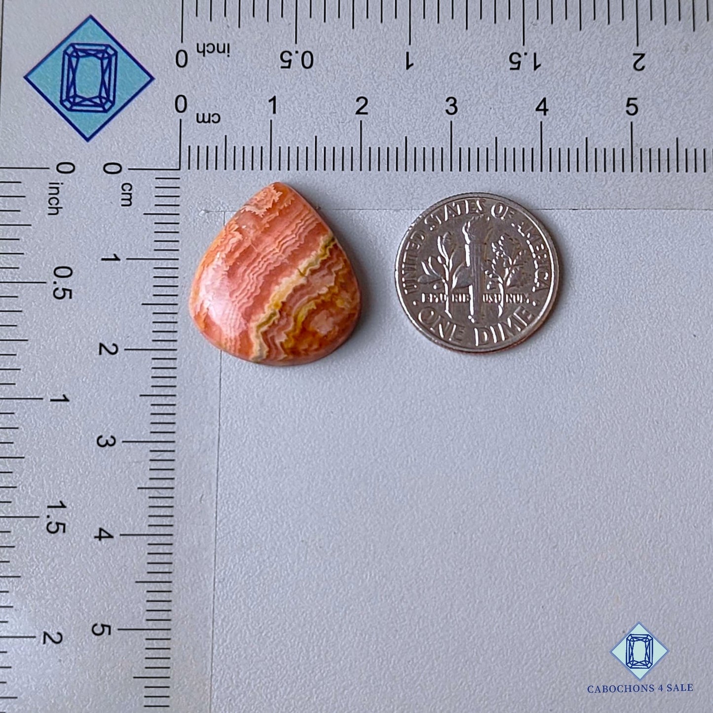 Natural Rhodochrosite Gemstone Pear Cabochons 20*19*5mm from Argentina available for sale