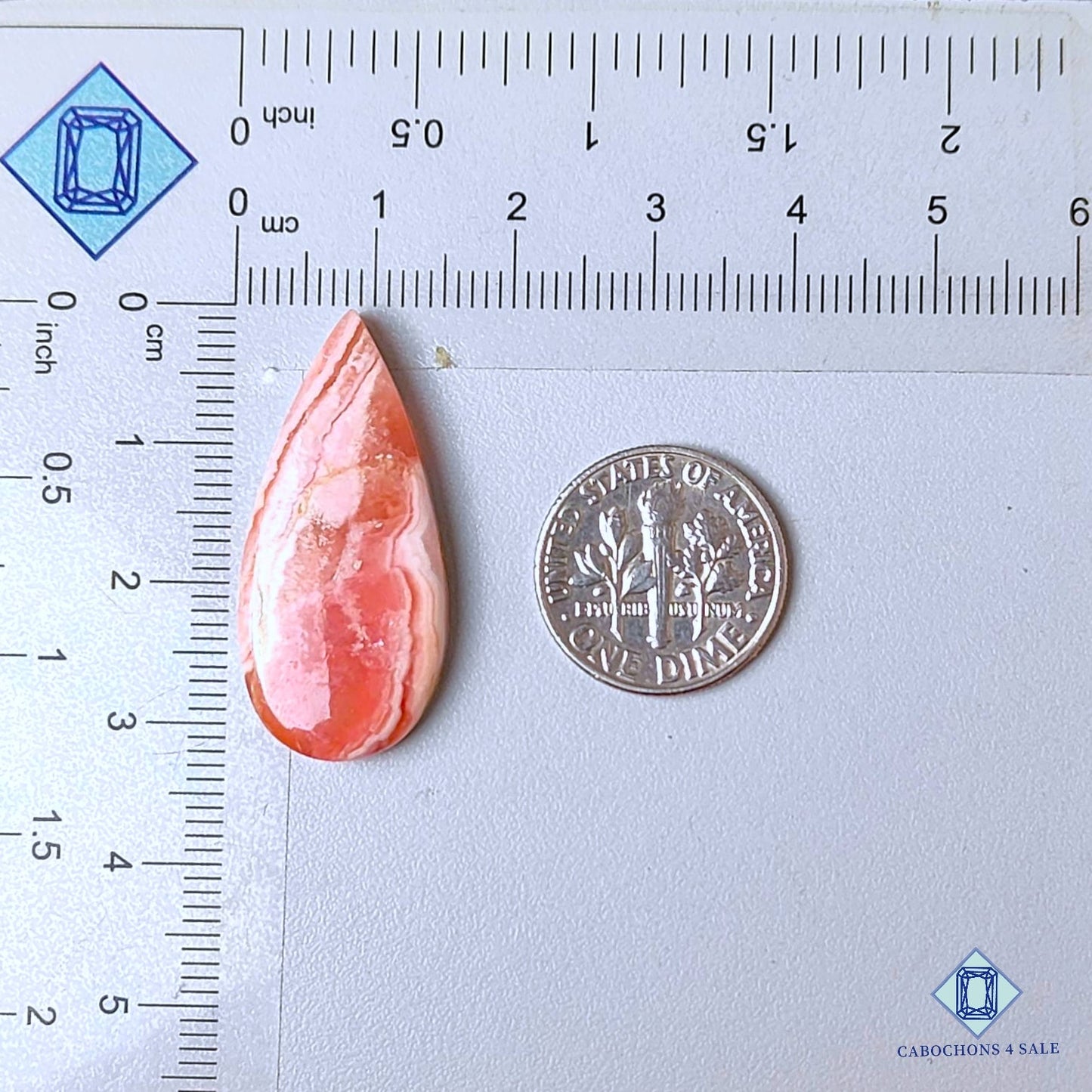 Natural Rhodochrosite Gemstone  Pear Cabochons 32*15*4mm from Argentina available for sale