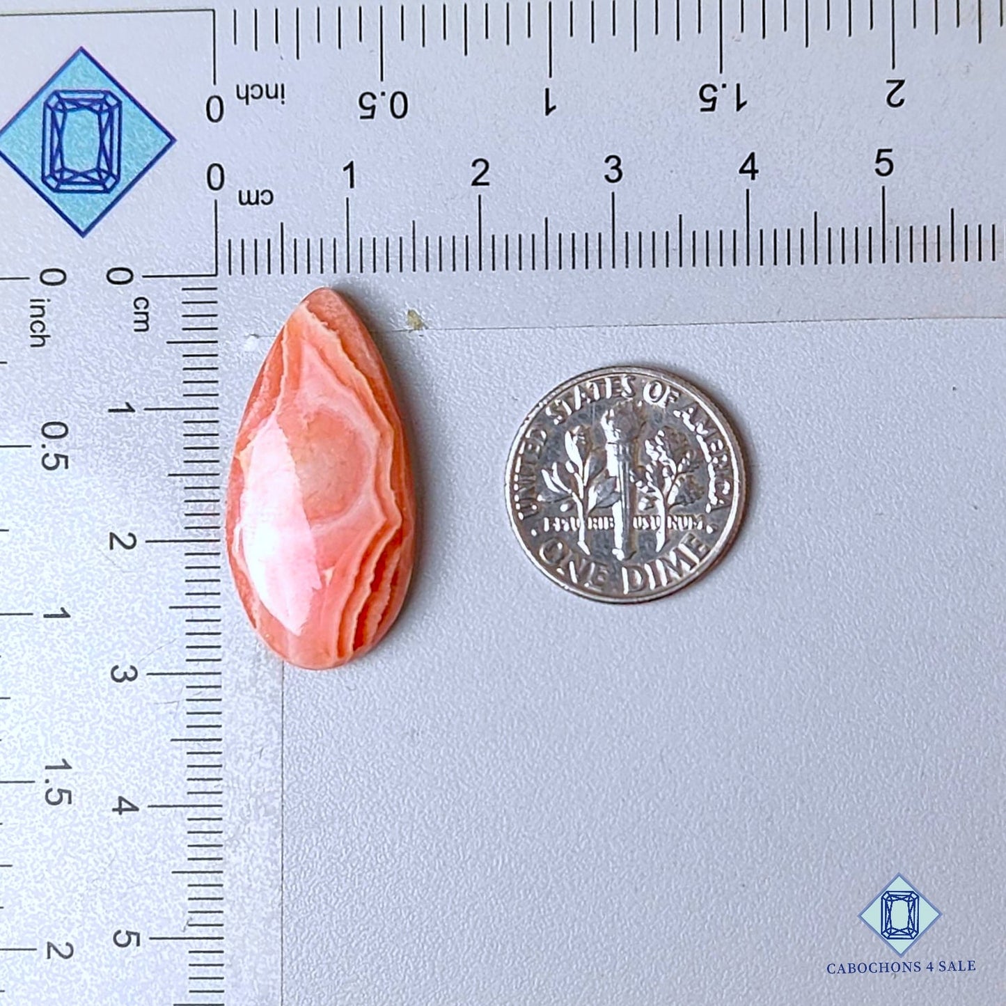 Natural Rhodochrosite Gemstone  Pear Cabochons 28*14*5mm from Argentina available for sale