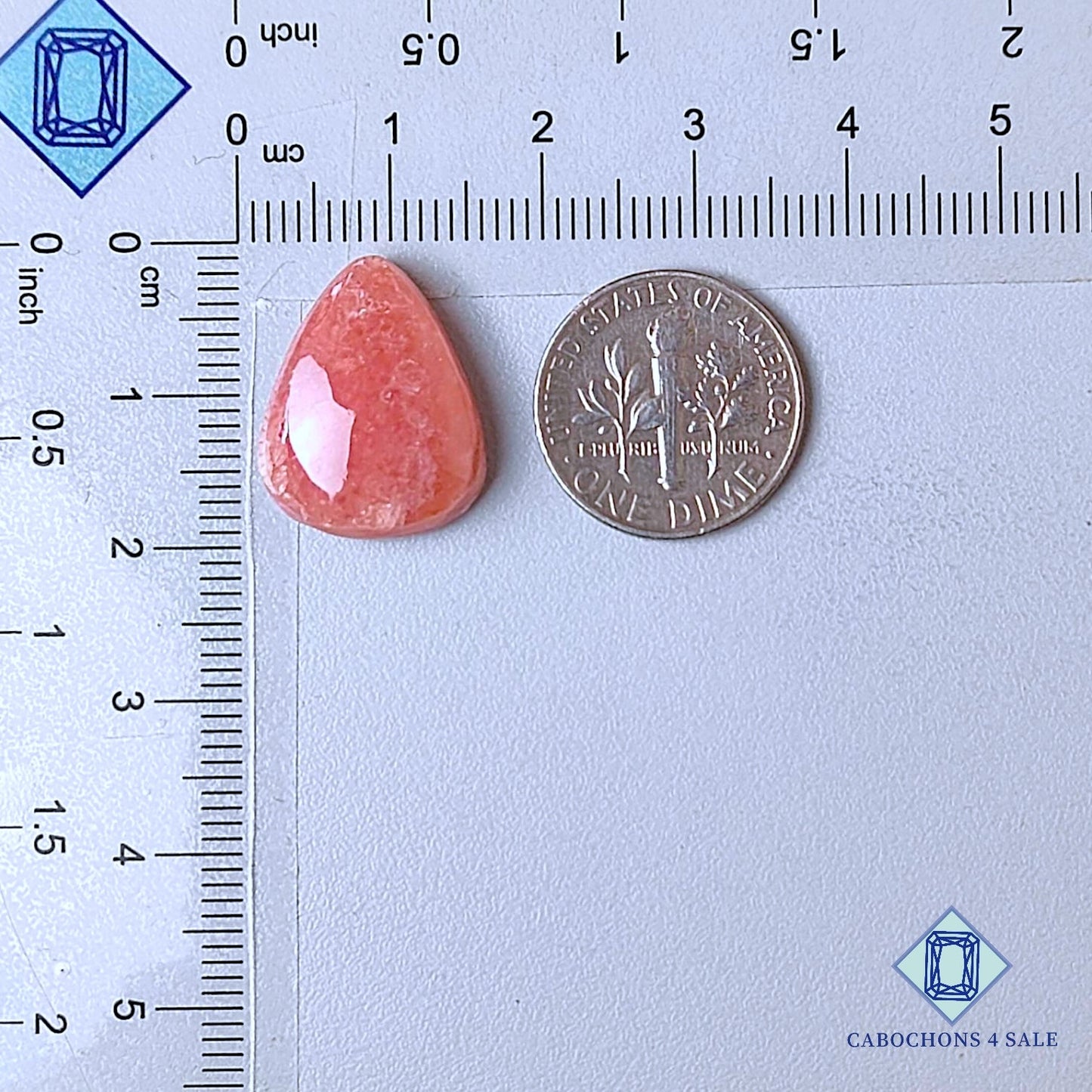 Natural Rhodochrosite Gemstone Pear Cabochons 18*15*5mm from Argentina  available for sale