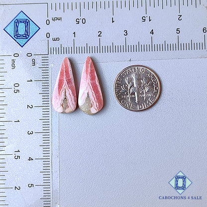 Natural Rhodochrosite Gemstone Pear Pairs 22*9*3mm from Argentina  available for sale