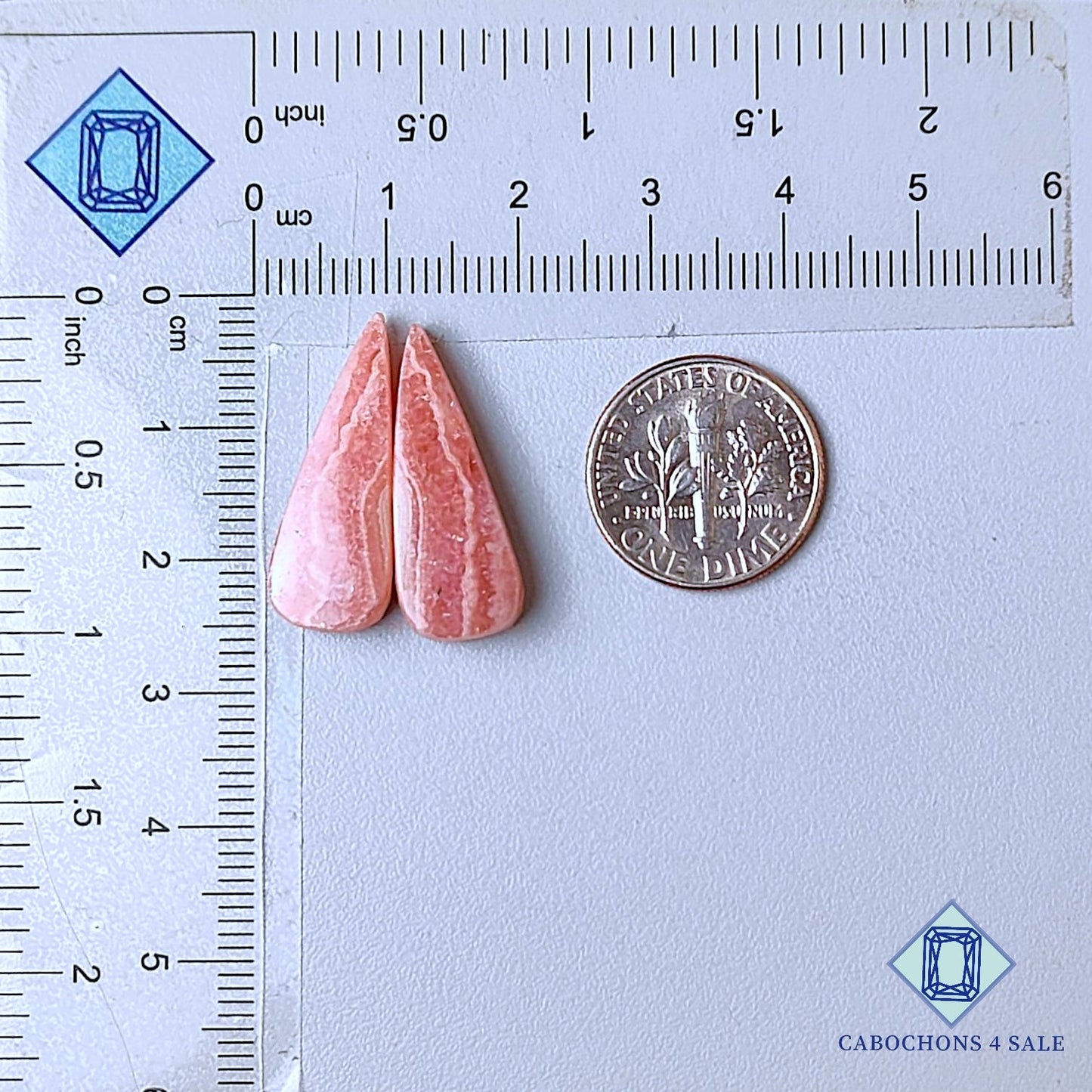 Natural Rhodochrosite Gemstone Pear Pairs 24*9*4mm from Argentina  available for sale