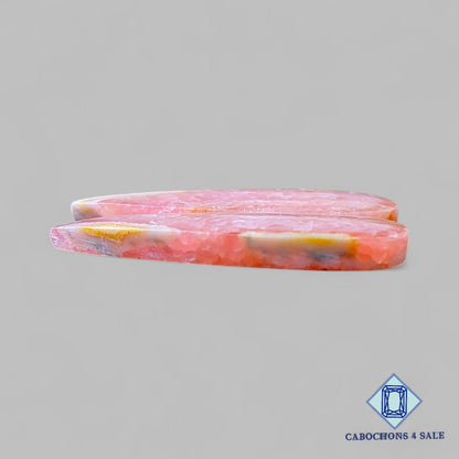 Natural Rhodochrosite Gemstone Pear Pairs 27*10*3mm from Argentina  available for sale