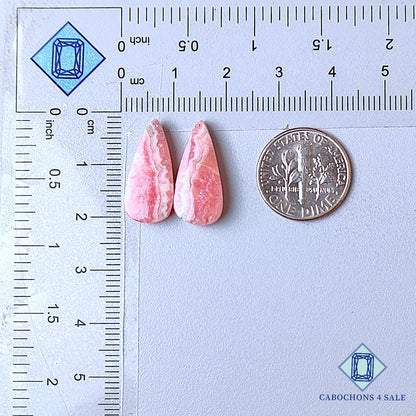 Natural Rhodochrosite Gemstone Pear Pairs 19*9*4mm from Argentina  available for sale