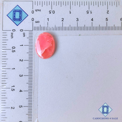 Cabujones ovalados de piedra preciosa de rodocrosita natural de 17 x 13 x 3 mm de Argentina, disponibles para la venta.