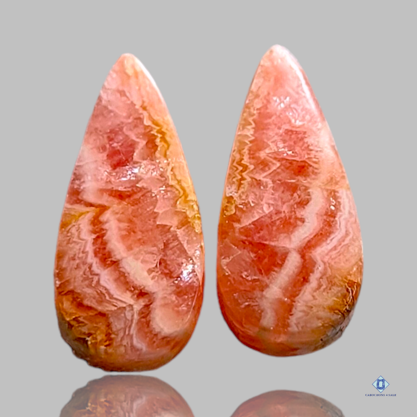 Rhodocrosite-pear-cabochons