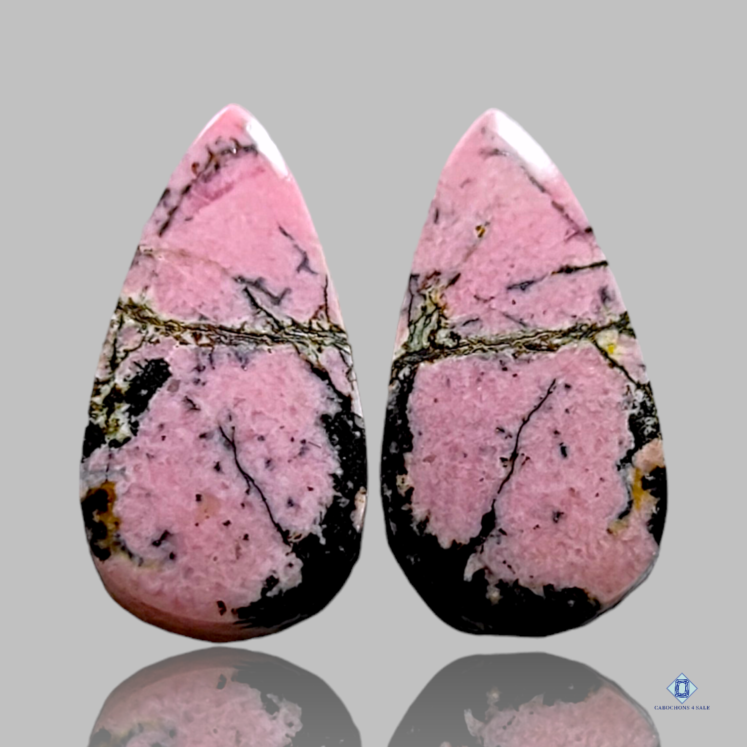 Rhodonite-c4sw1580-pear-pink-Pairs