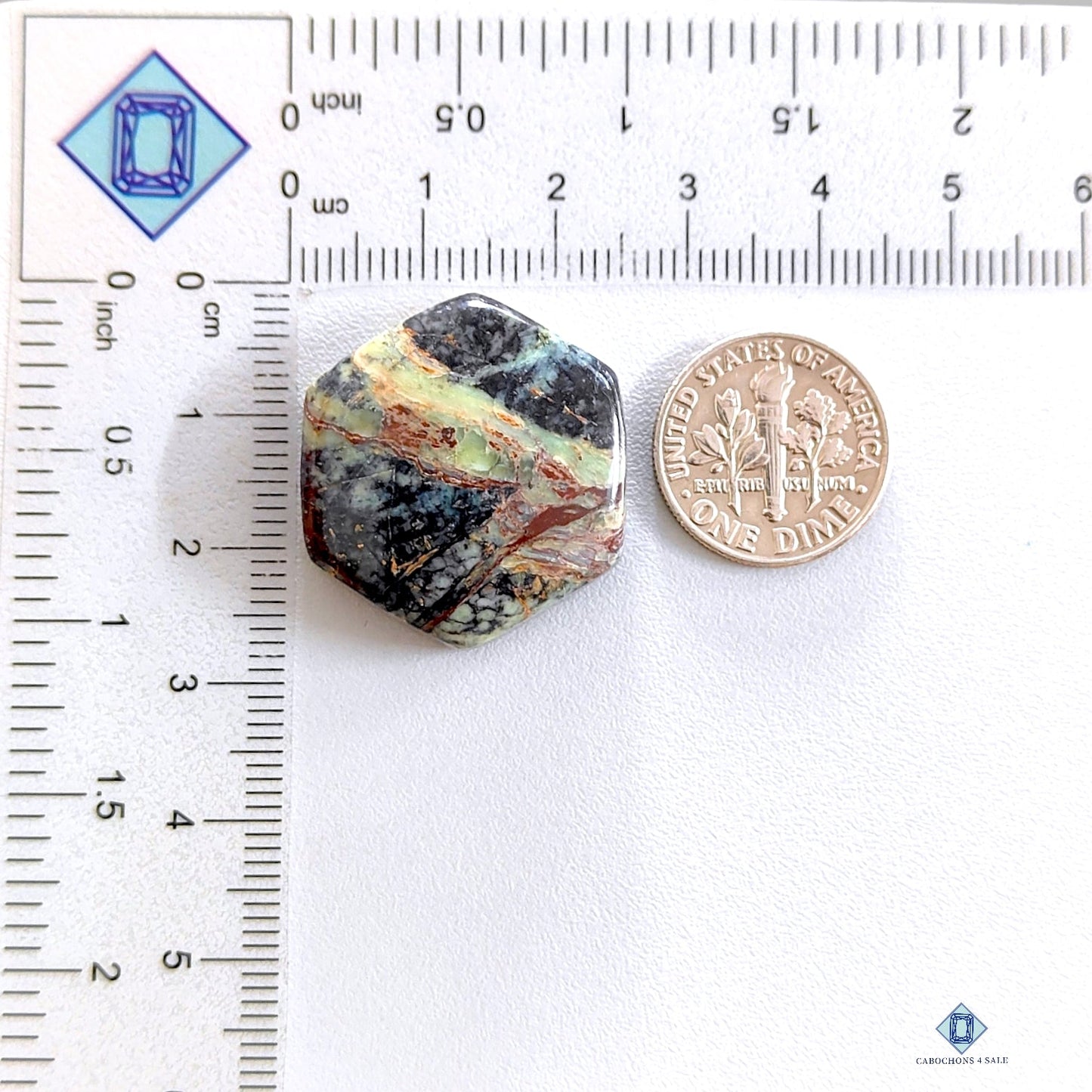 Rocksmins Garnet Hexagon Cabochons