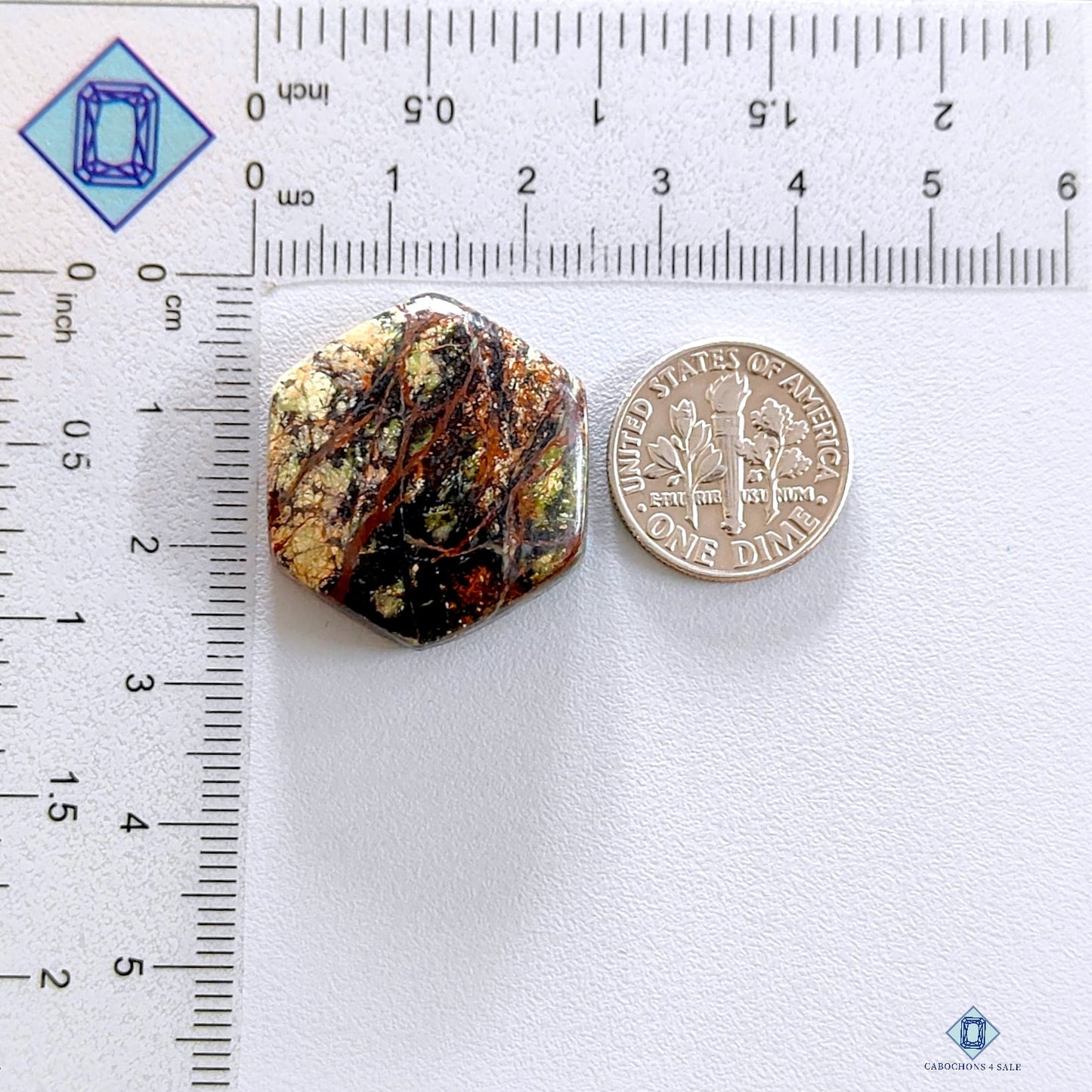 Rocksmins Garnet Hexagon Cabochons