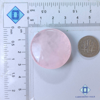 Cabujones redondos de cuarzo rosa