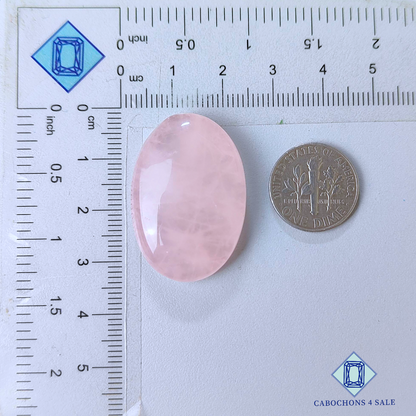 Cabujones ovalados de cuarzo rosa