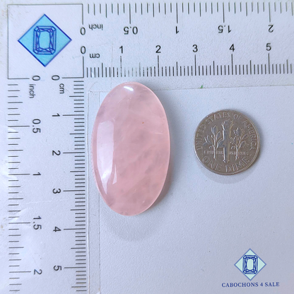 Cabujones ovalados de cuarzo rosa