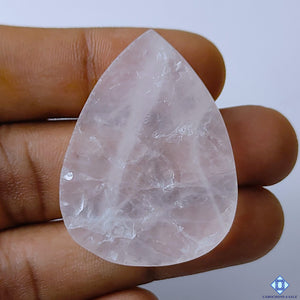 Rose Quartz Pear Druzy 41x31x10mm