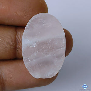 Rose Quartz Oval Druzy 28x18x6mm