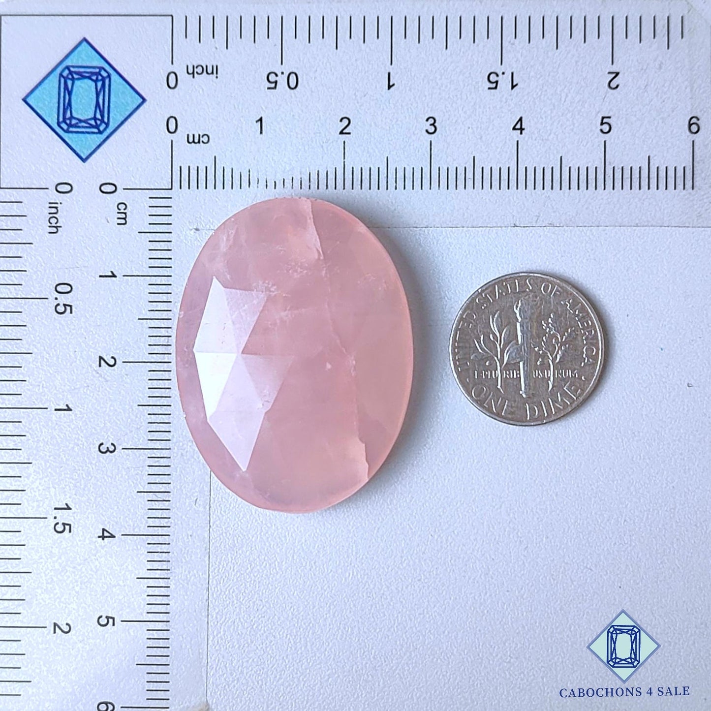 Natural Rose Quartz Gemstone  Oval Rose Cut 36*27*8mm from Brazil available for sale