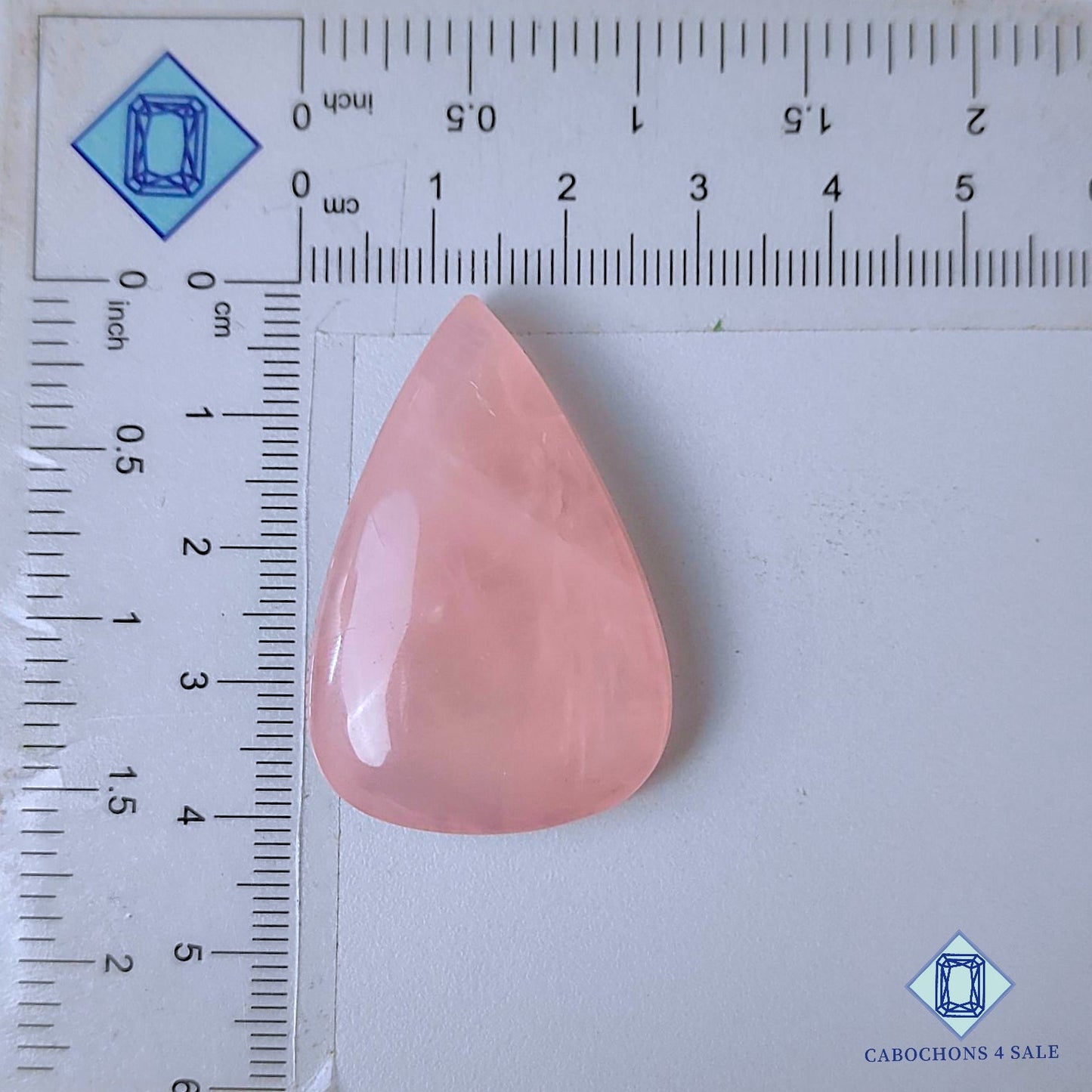 Natural Rose Quartz Gemstone  Pear Cabochons 39*26*9mm from Brazil available for sale