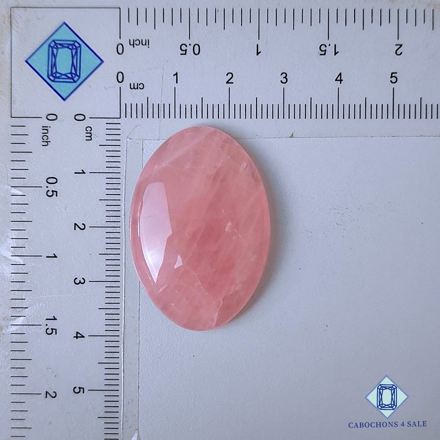 Natural Rose Quartz Gemstone  Oval Cabochons 37*25*7mm from Brazil available for sale