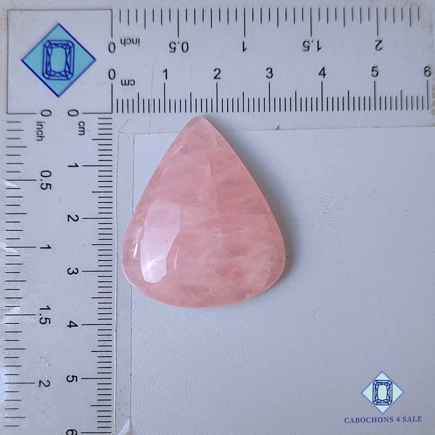 Natural Rose Quartz Gemstone  Pear Cabochons 36*30*8mm from Brazil available for sale