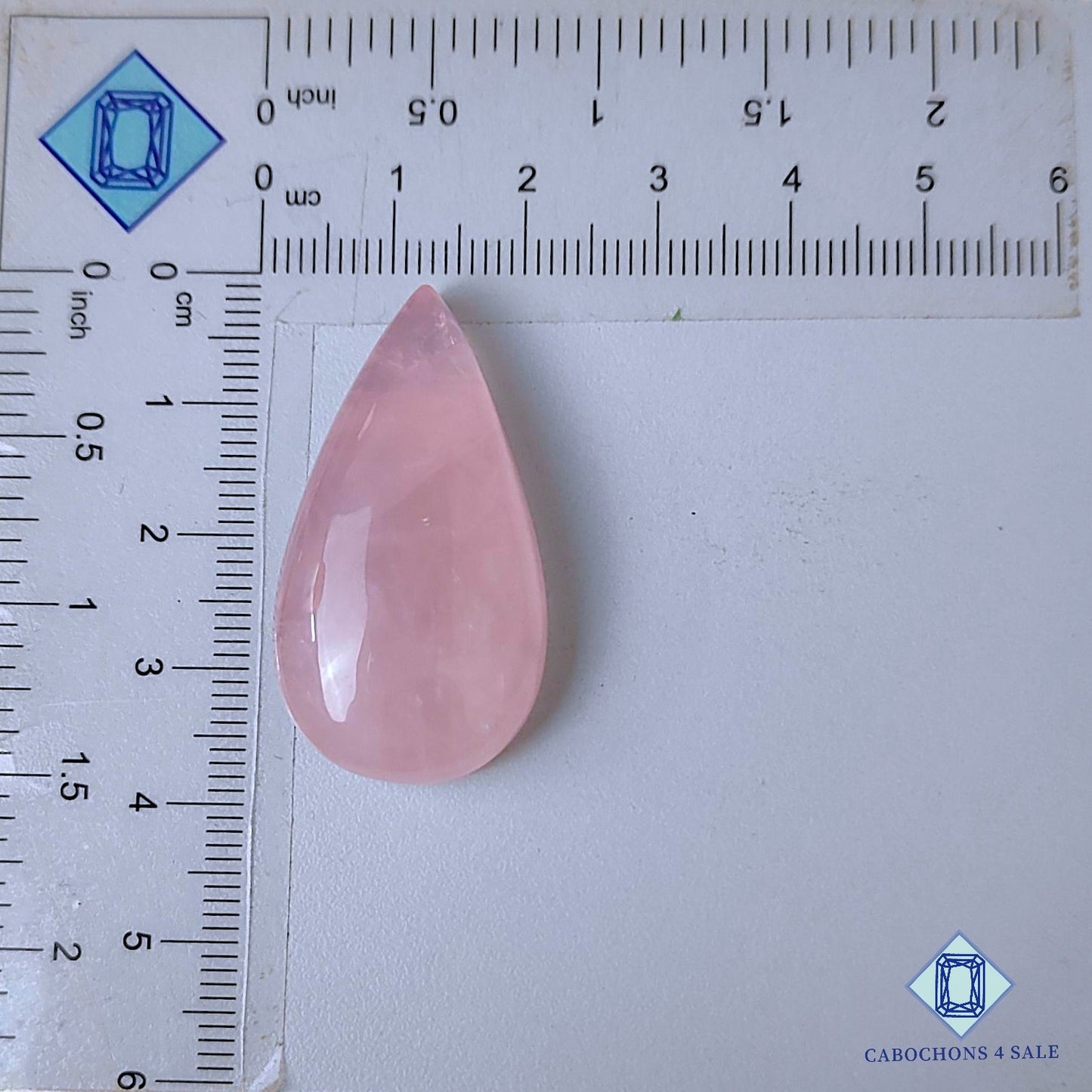 Natural Rose Quartz Gemstone  Pear Cabochons 36*19*9mm from Brazil available for sale